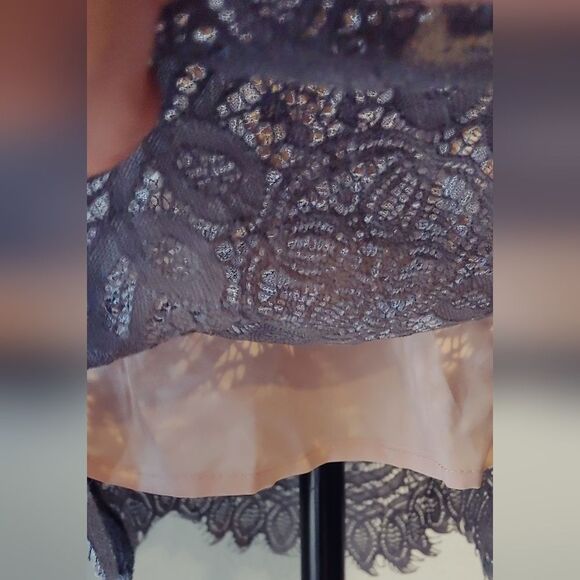 NWT Susana Monaco Lace Mini Dress Sz 4 Pigeon Gray - Picture 8 of 11
